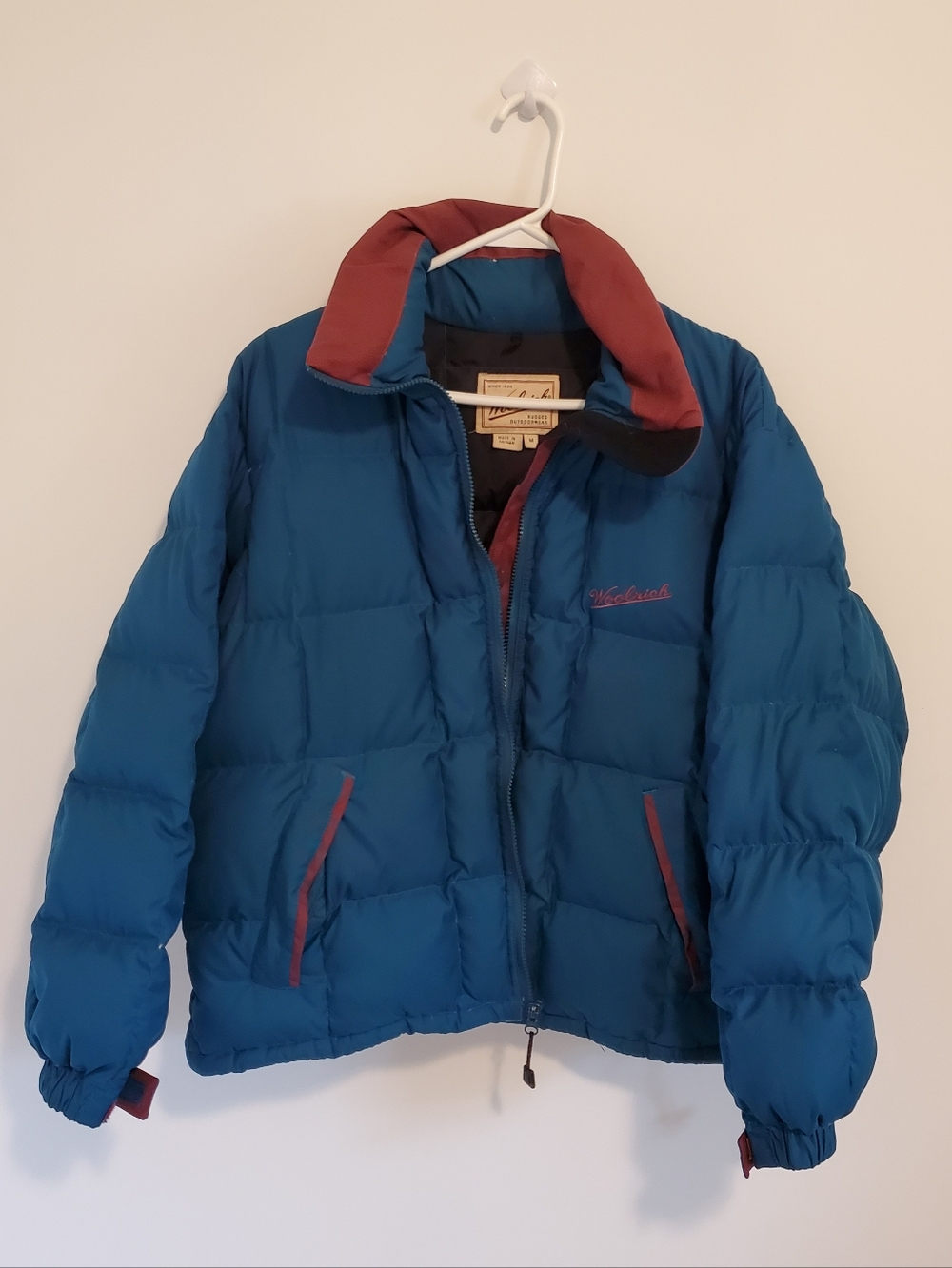 Woolrich Goose Down Insulated Rugged Outerwear Blue Puffy Coat Vintage Womens